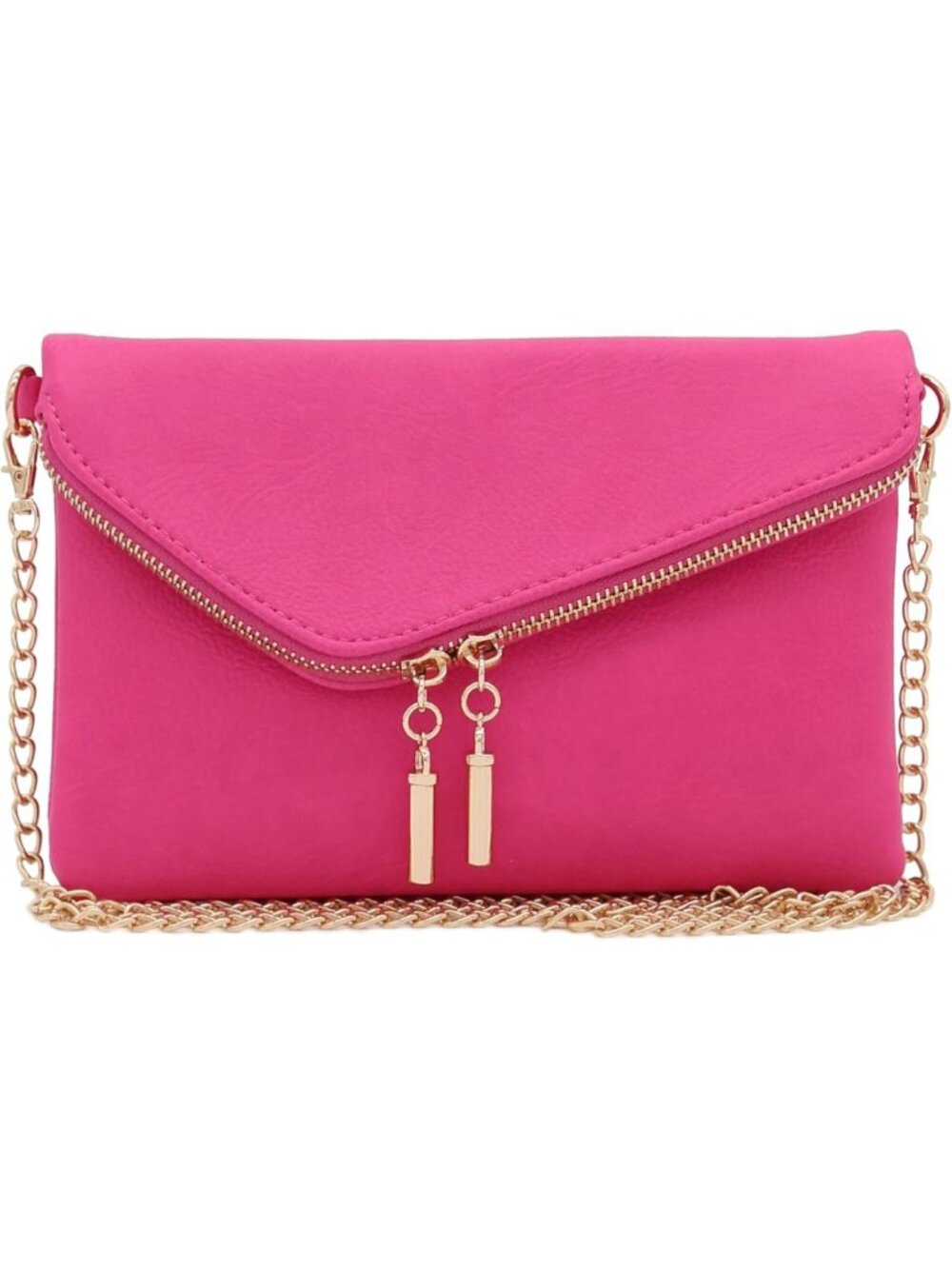Chic Envelope Wristlet Clutch Crossbody Bag with Chain Strap - Stylish